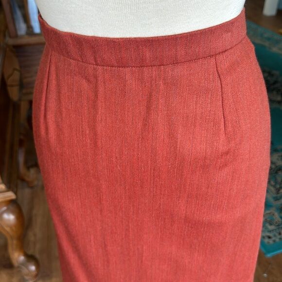 Givenchy Couture Rust Tweed Pencil Skirt Size Med( See Measurement..no size tag) - Picture 3 of 11